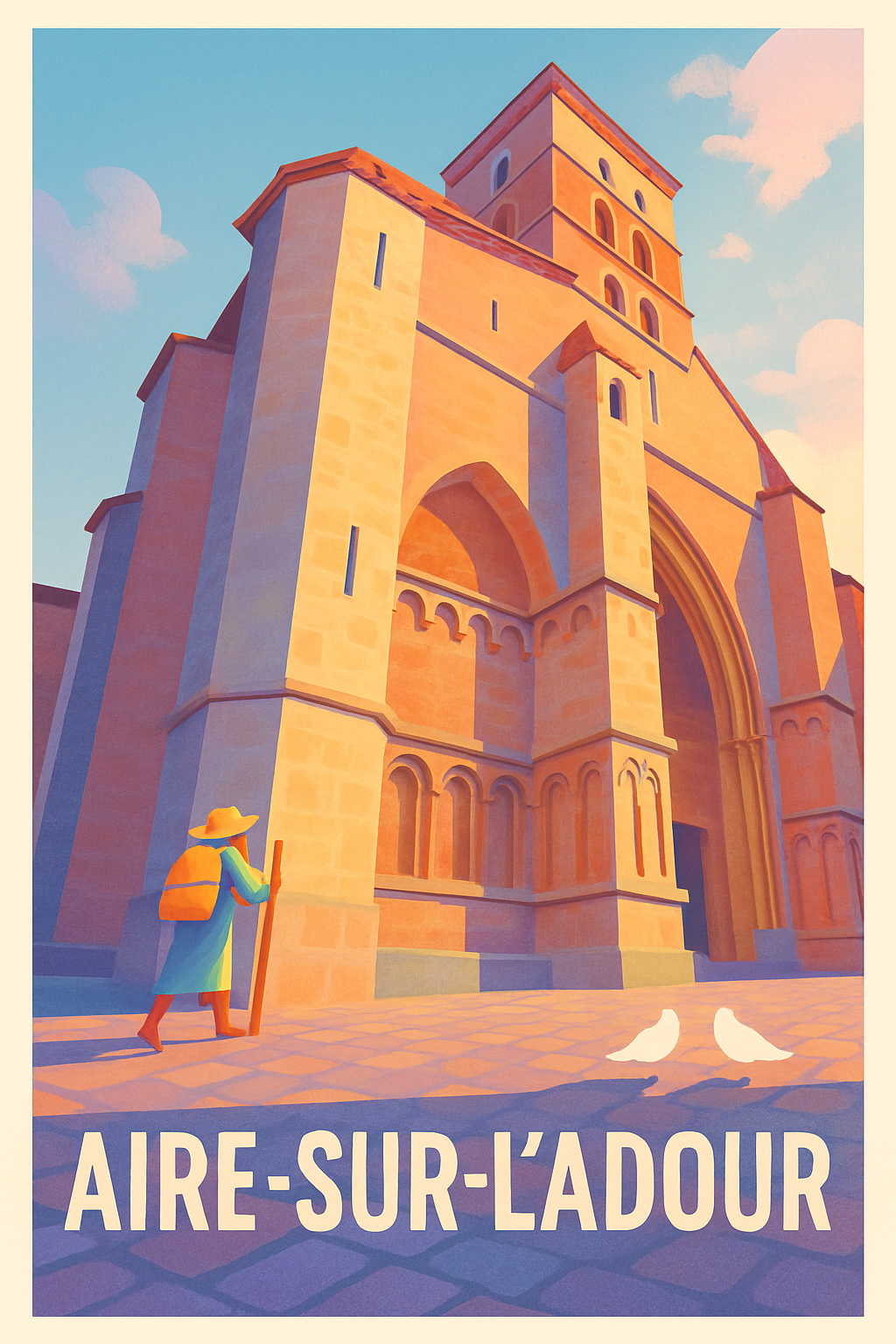Landes France Pas de Cadre / 20 × 30cm Affiche de Aire-sur-l'Adour - Voyage au cœur du patrimoine