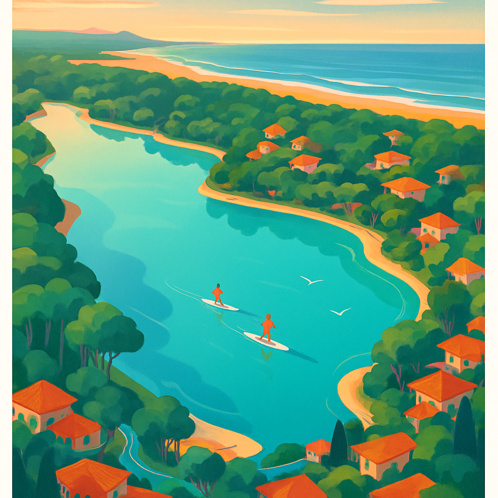 Landes France Pas de Cadre / 20 × 30cm Affiche de Arcachon - Douceur et détente au bord du Bassin