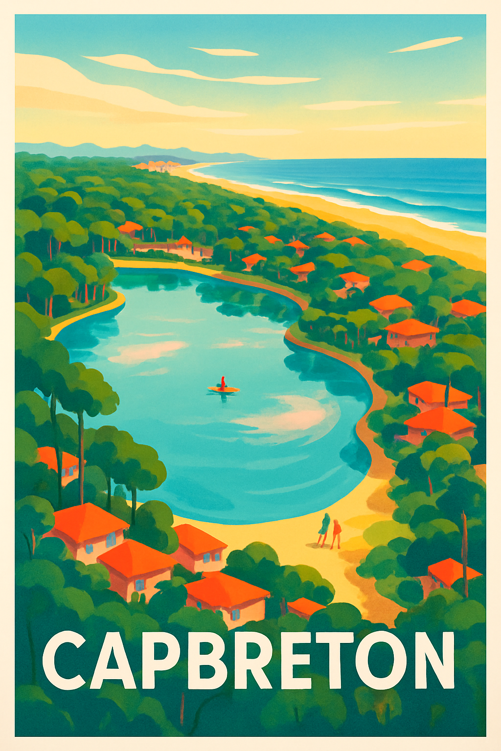 Landes France Pas de Cadre / 20 × 30cm Affiche de Capbreton - Évasion et nature au bord de l'eau