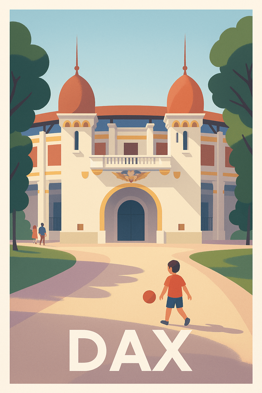 Landes France Pas de Cadre / 20 × 30cm Affiche de Dax - L'élégance et la douceur du Sud-Ouest