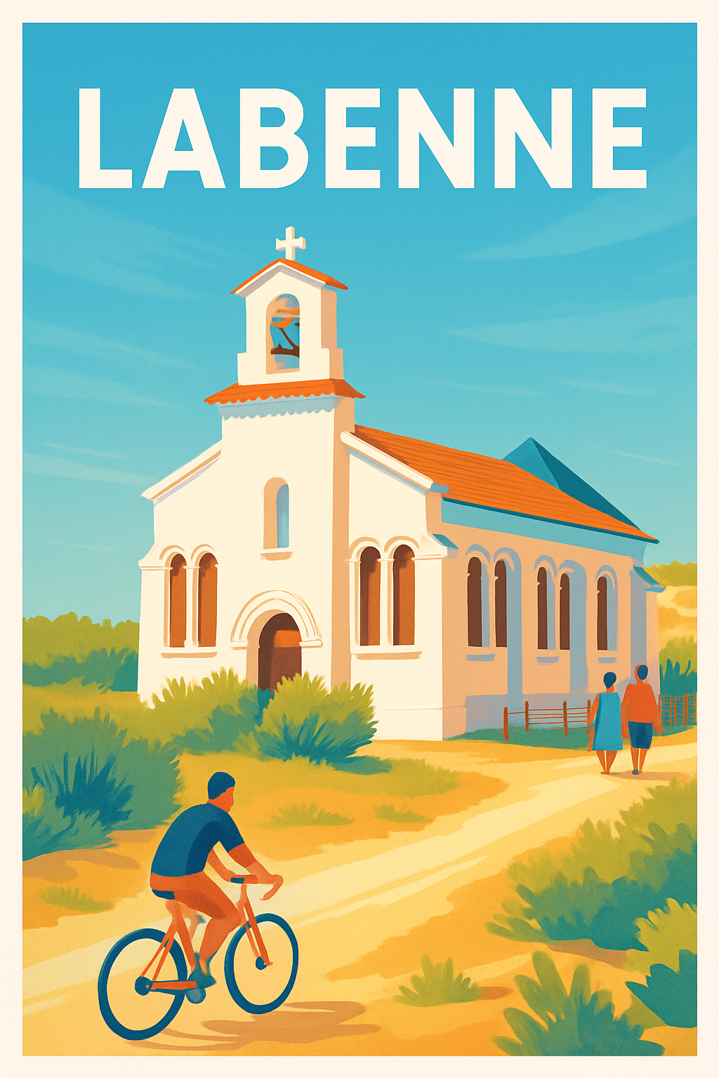 Landes France Pas de Cadre / 20 × 30cm Affiche de Labenne - Charme et sérénité au cœur des Landes