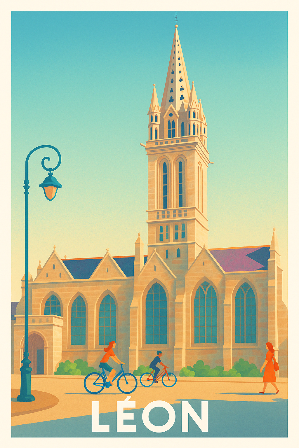 Affiche Léon — Charme historique au cœur de la ville · poster d'art de Léon