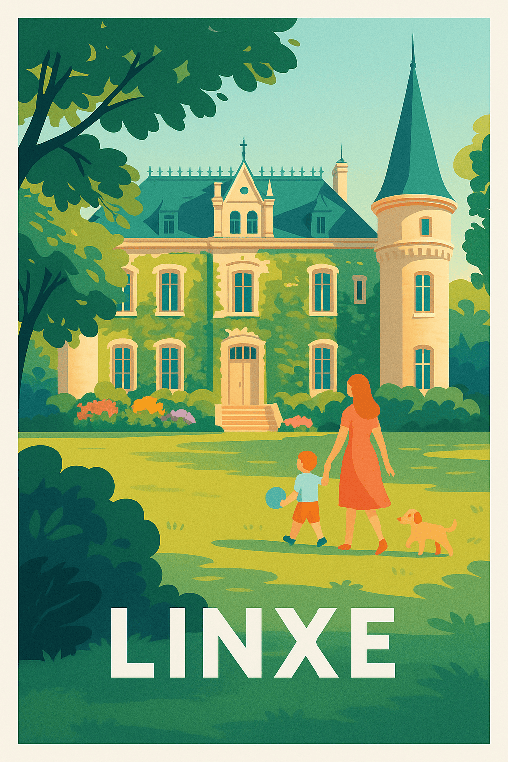 Landes France Pas de Cadre / 20 × 30cm Affiche de Linxé - Douceur et charme champêtre