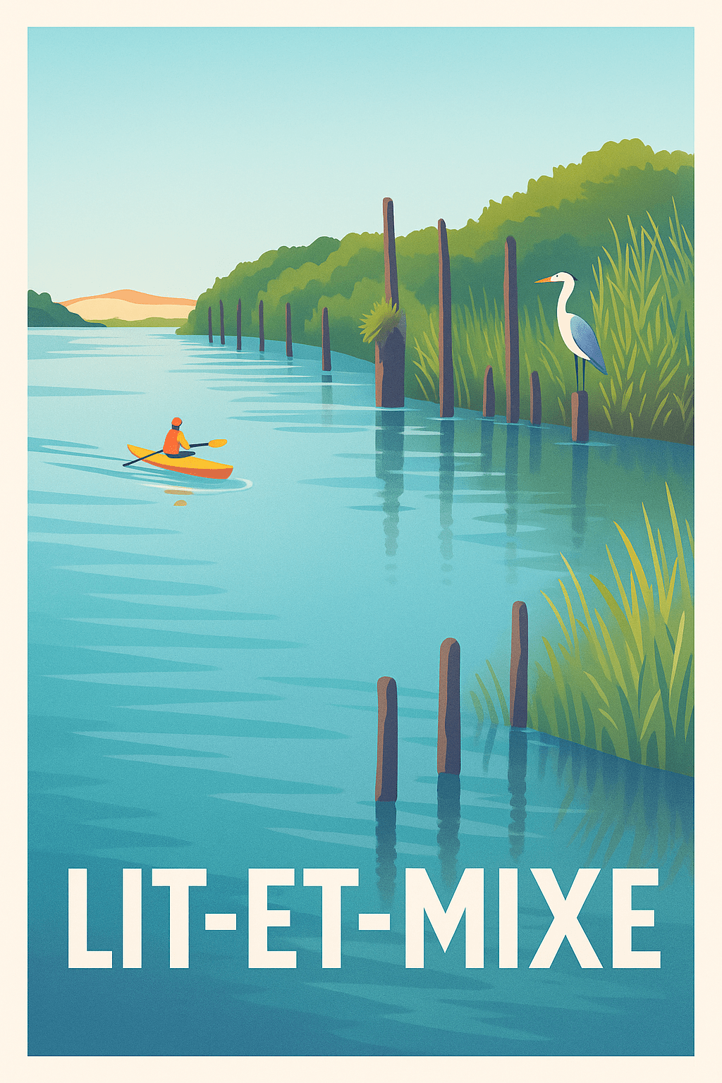 Landes France Pas de Cadre / 20 × 30cm Affiche de Lit-et-Mixe - Évasion et nature apaisante
