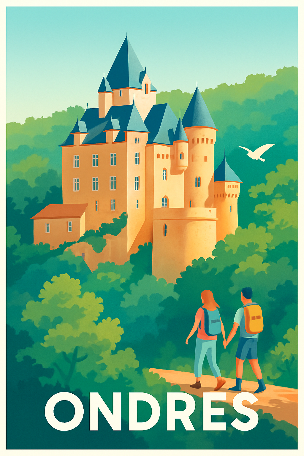 Landes France Pas de Cadre / 20 × 30cm Affiche de Ondres - Une escapade romantique au cœur du patrimoine
