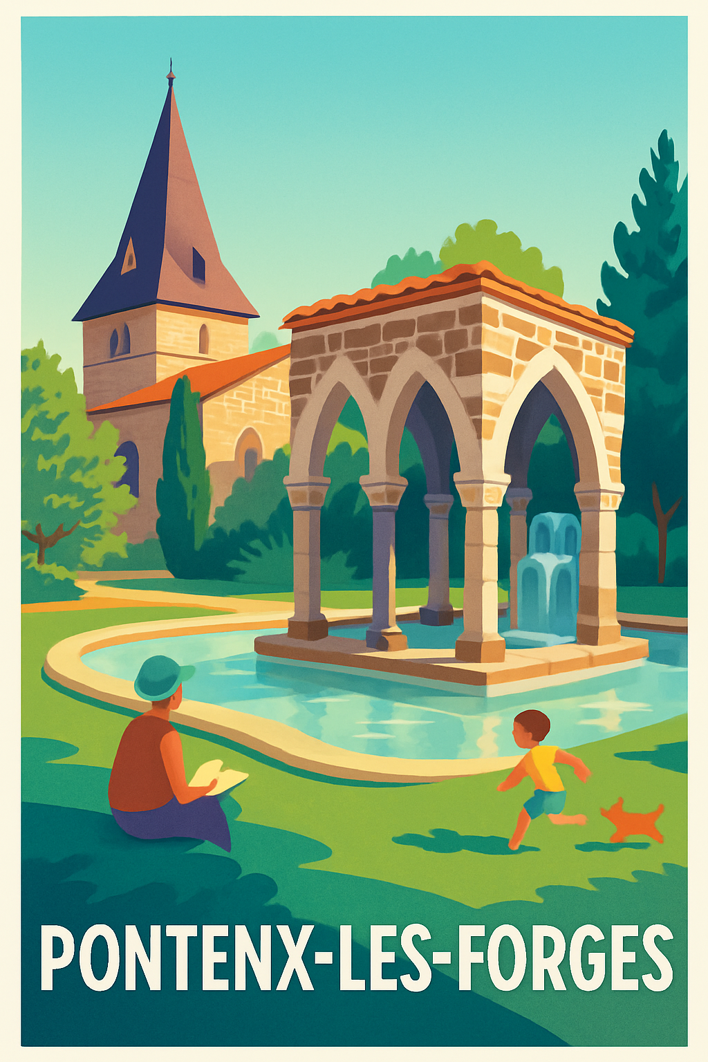 Affiche Pontenx-les-Forges — Nature et patrimoine au cœur des Landes · poster d'art de Pontenx-les-Forges