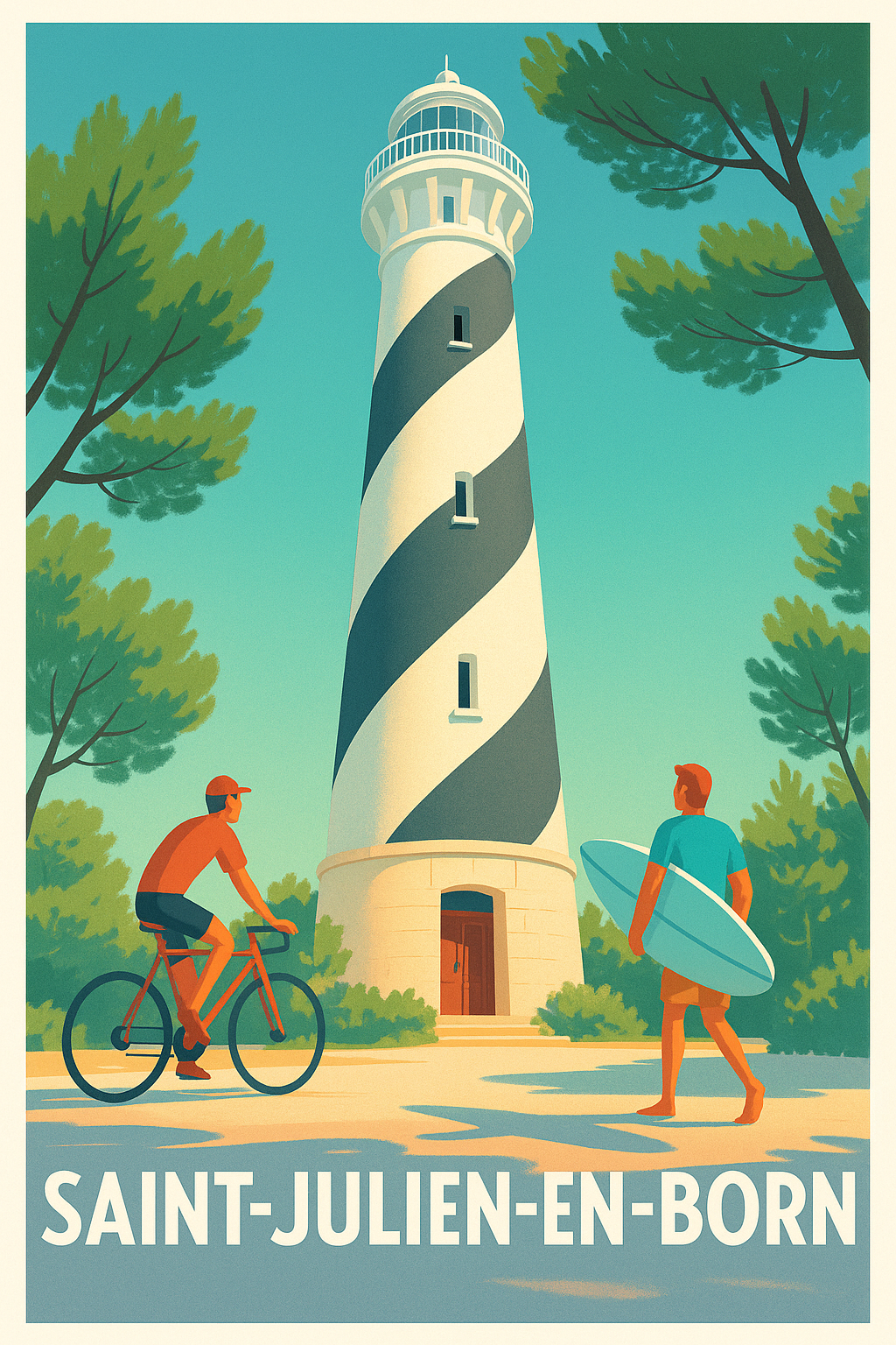 Affiche Saint-Julien-en-Born — Esprit nature et plage · poster d'art de Saint-Julien-en-Born