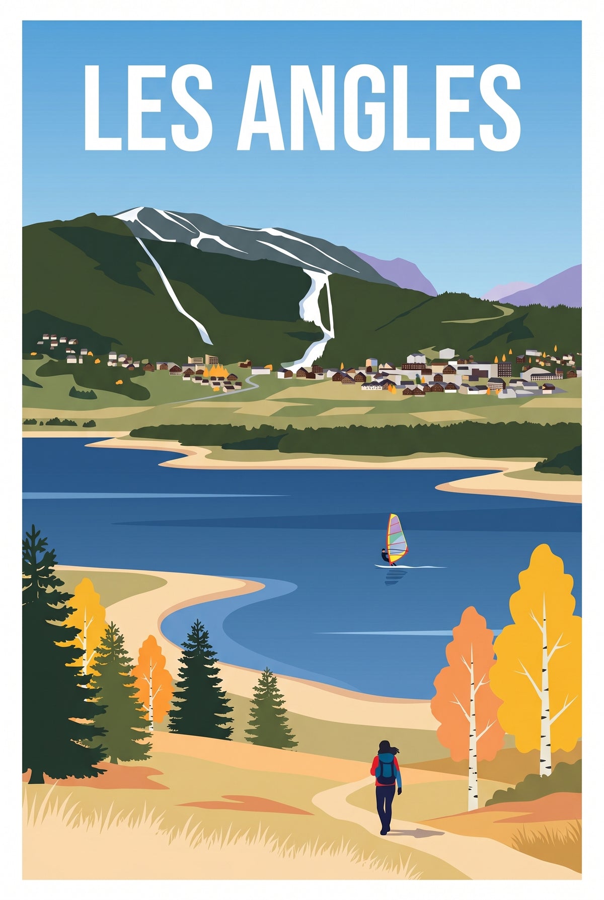 Affiche des Angles - Lac de Matemale et pistes