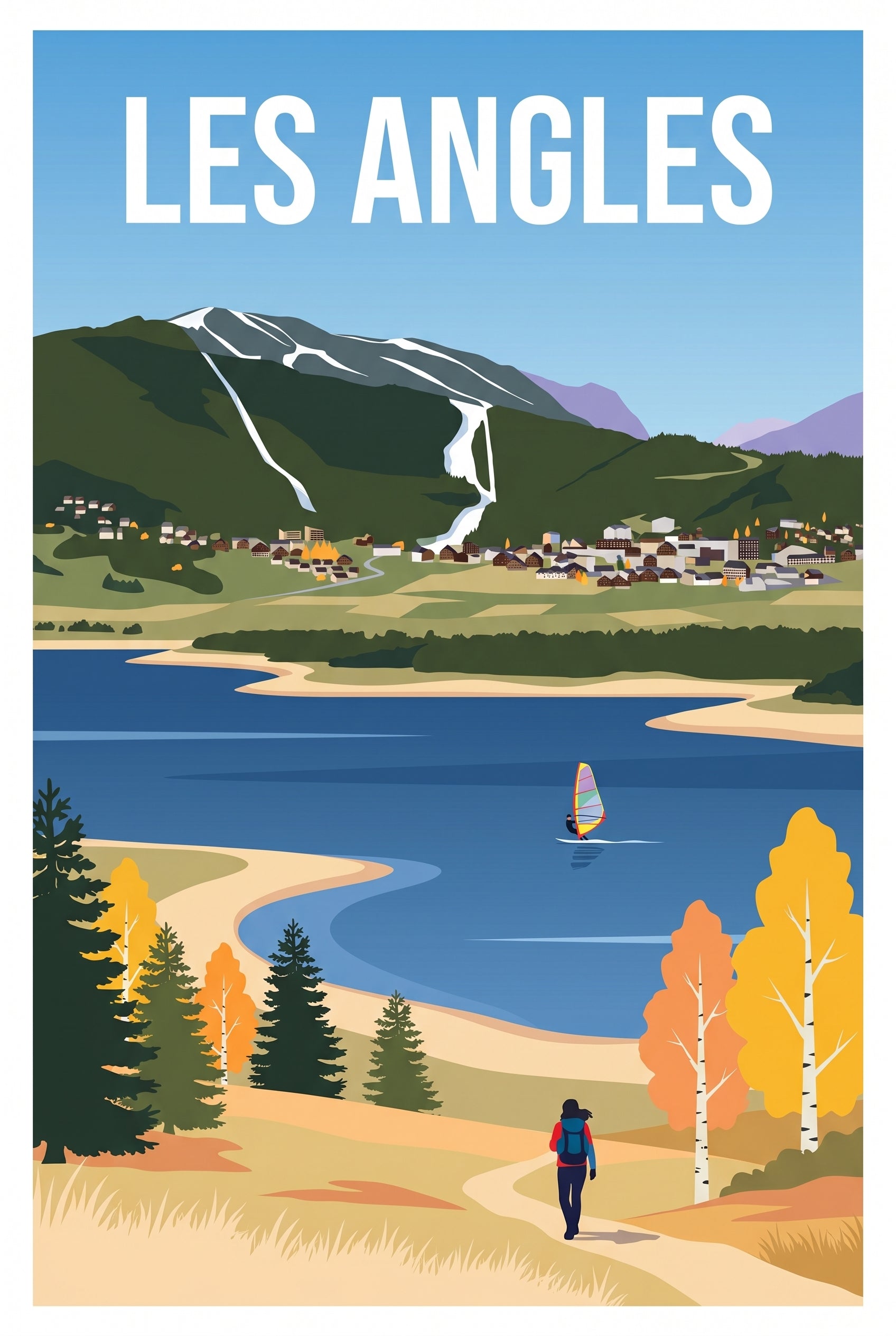 Affiche des Angles - Lac de Matemale et pistes