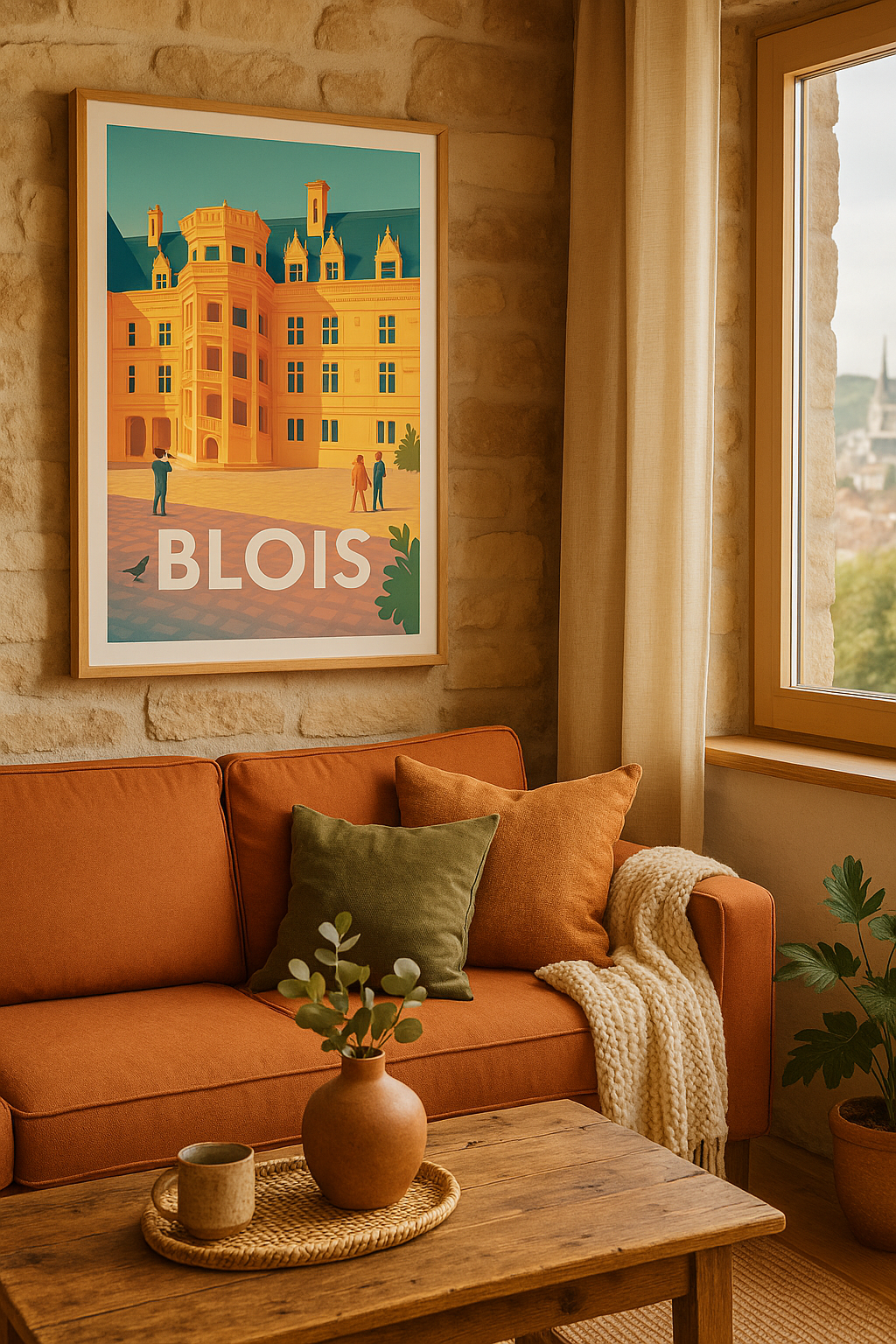 Loir-et-Cher France Affiche de Blois - L'élégance Renaissance au Château