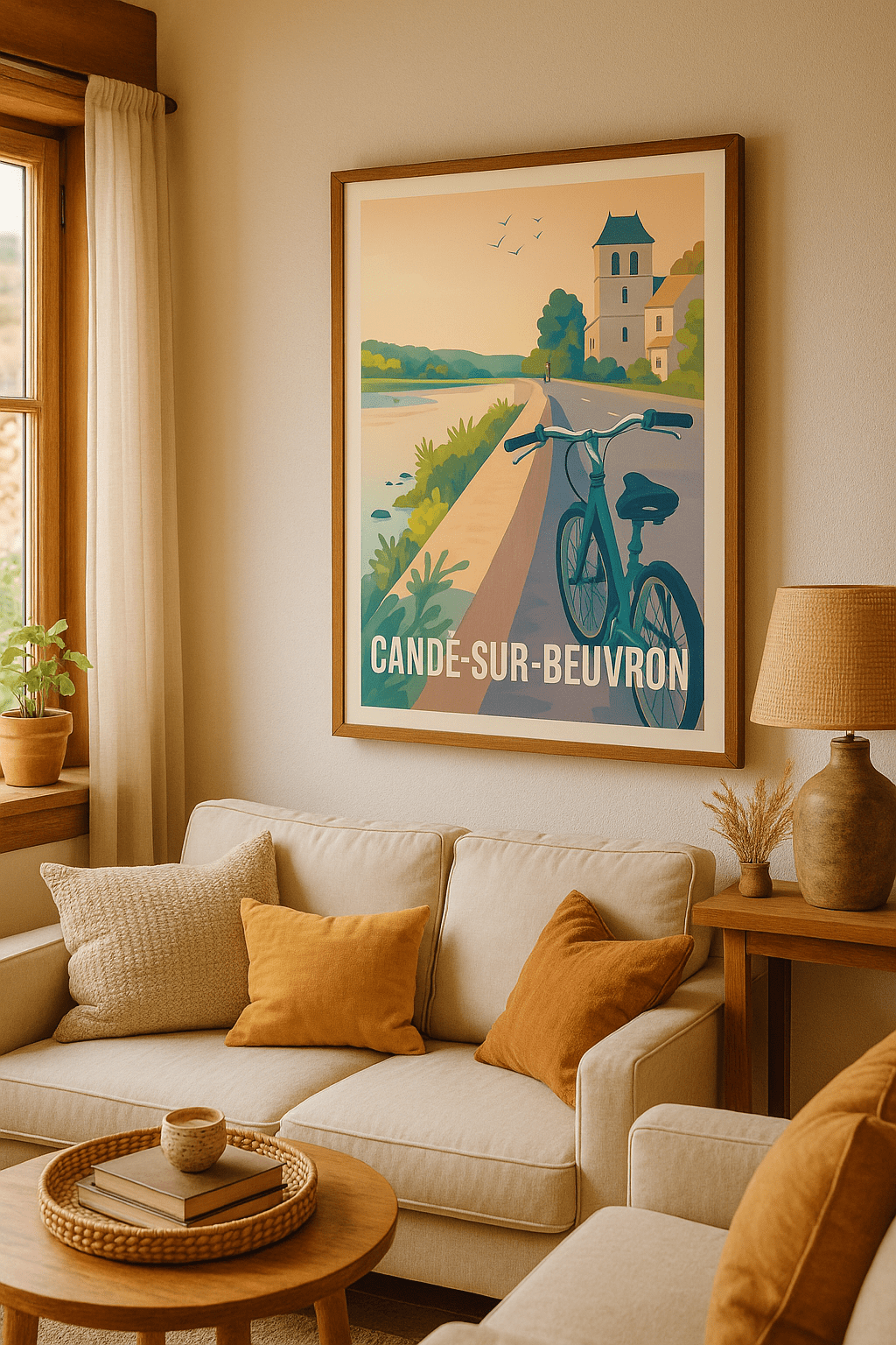 Affiche Candé-sur-Beuvron — Évasion au fil de l'eau · poster d'art de Candé-sur-Beuvron