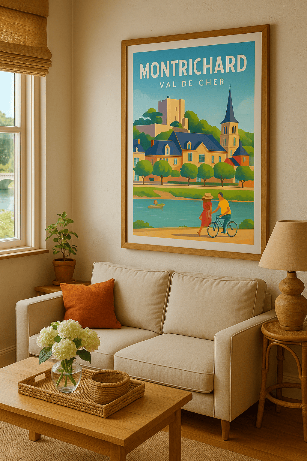 Loir-et-Cher France Affiche de Montrichard - Évasion au cœur du Val de Cher