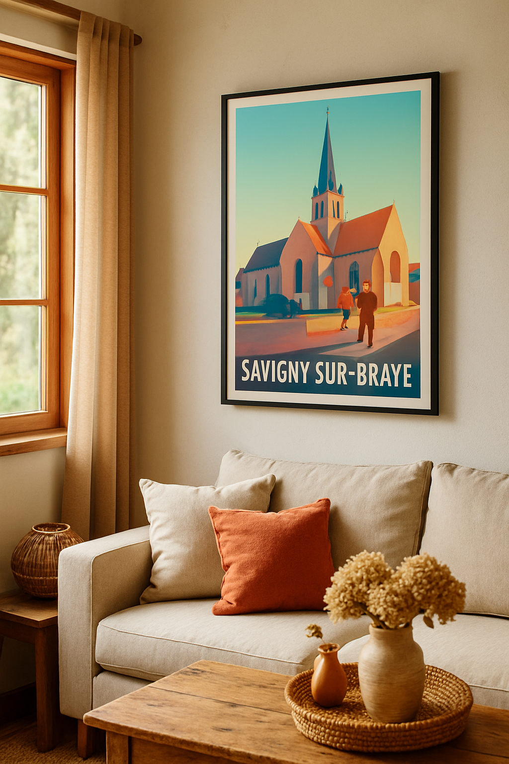 Affiche Savigny-sur-Braye — Douceur et charme d'un village authentique · poster d'art de Savigny-sur-Braye