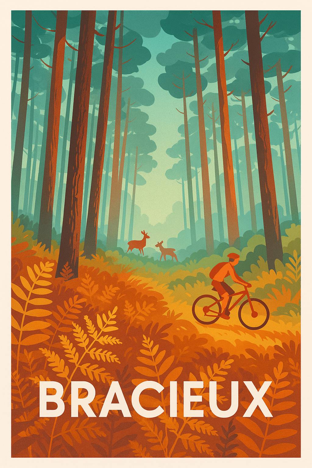 Loir-et-Cher France Pas de Cadre / 20 × 30cm Affiche de Bracieux - Évasion nature et sensations en forêt