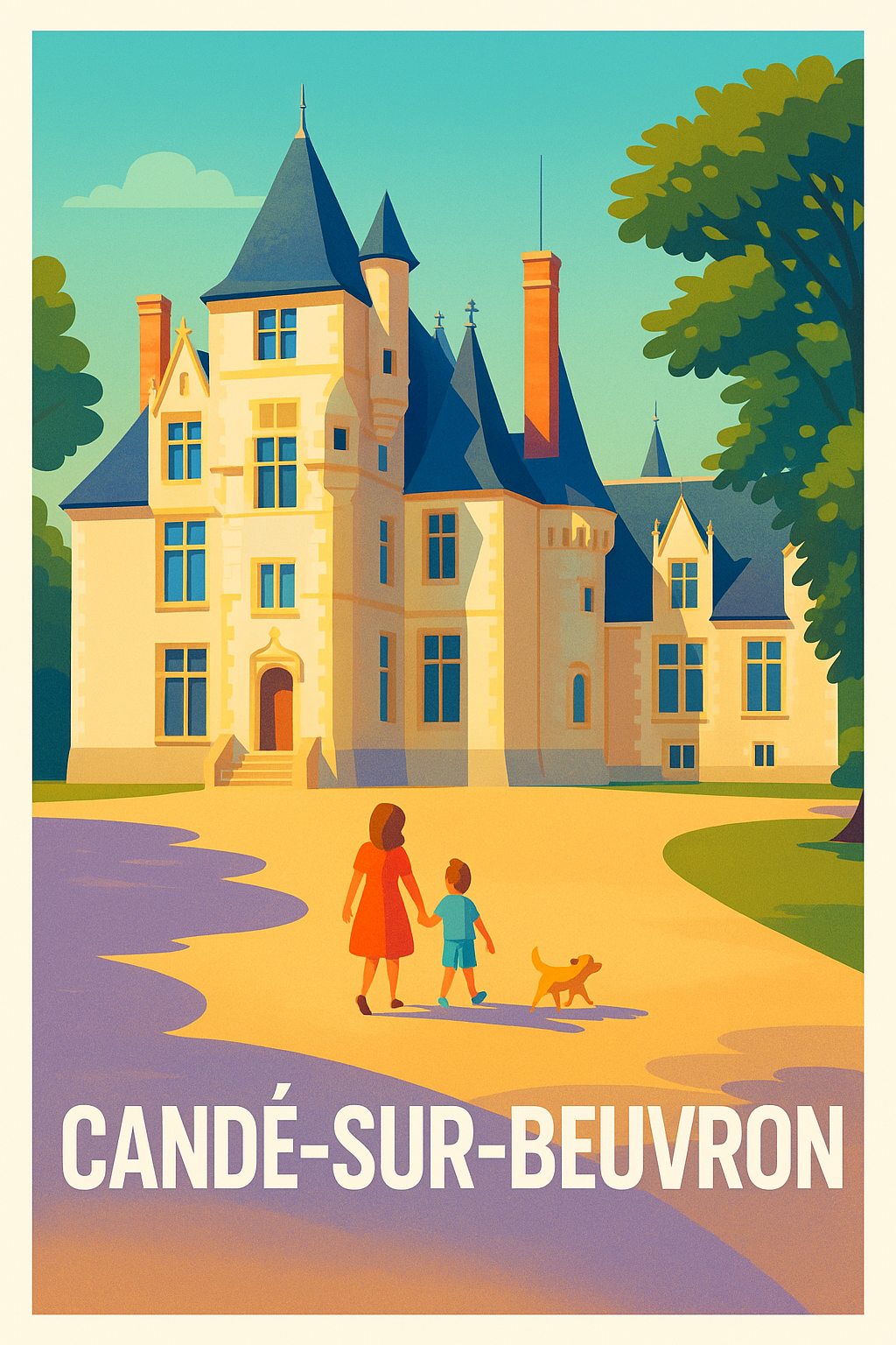Affiche Candé-sur-Beuvron — Charme et Sérénité au Château · poster d'art de Candé-sur-Beuvron