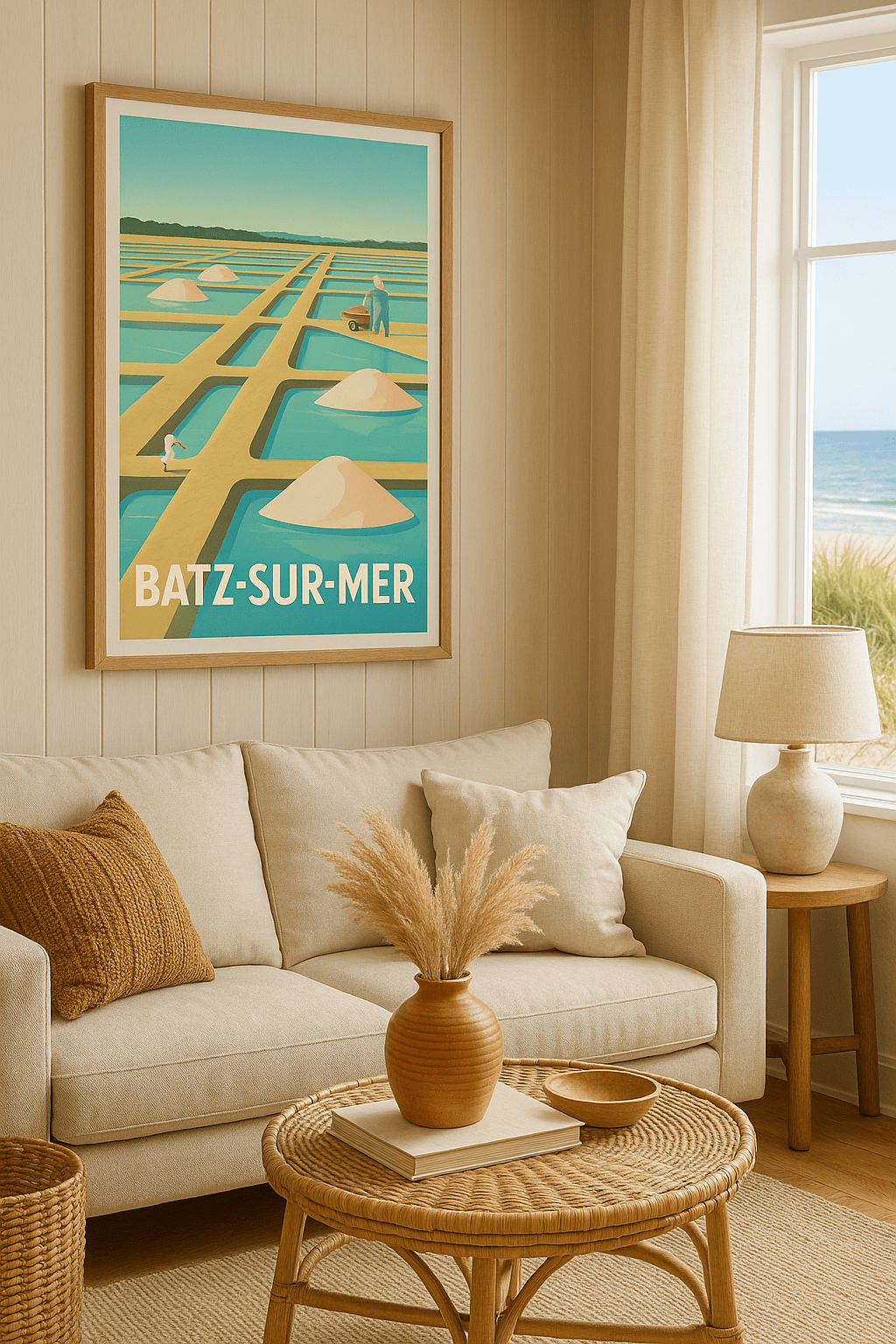Affiche Batz-sur-Mer — L'art des marais salants en lumière · poster d'art de Batz-sur-Mer