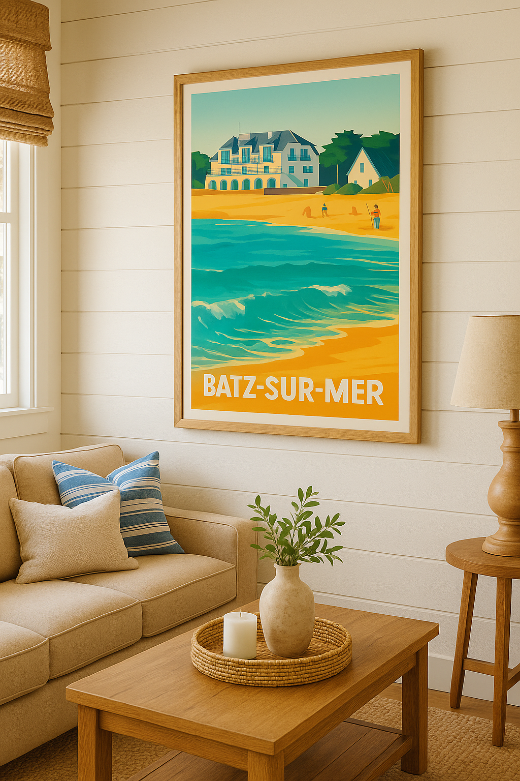Loire-Atlantique France Affiche de Batz-sur-Mer - L'élégance de la côte Atlantique