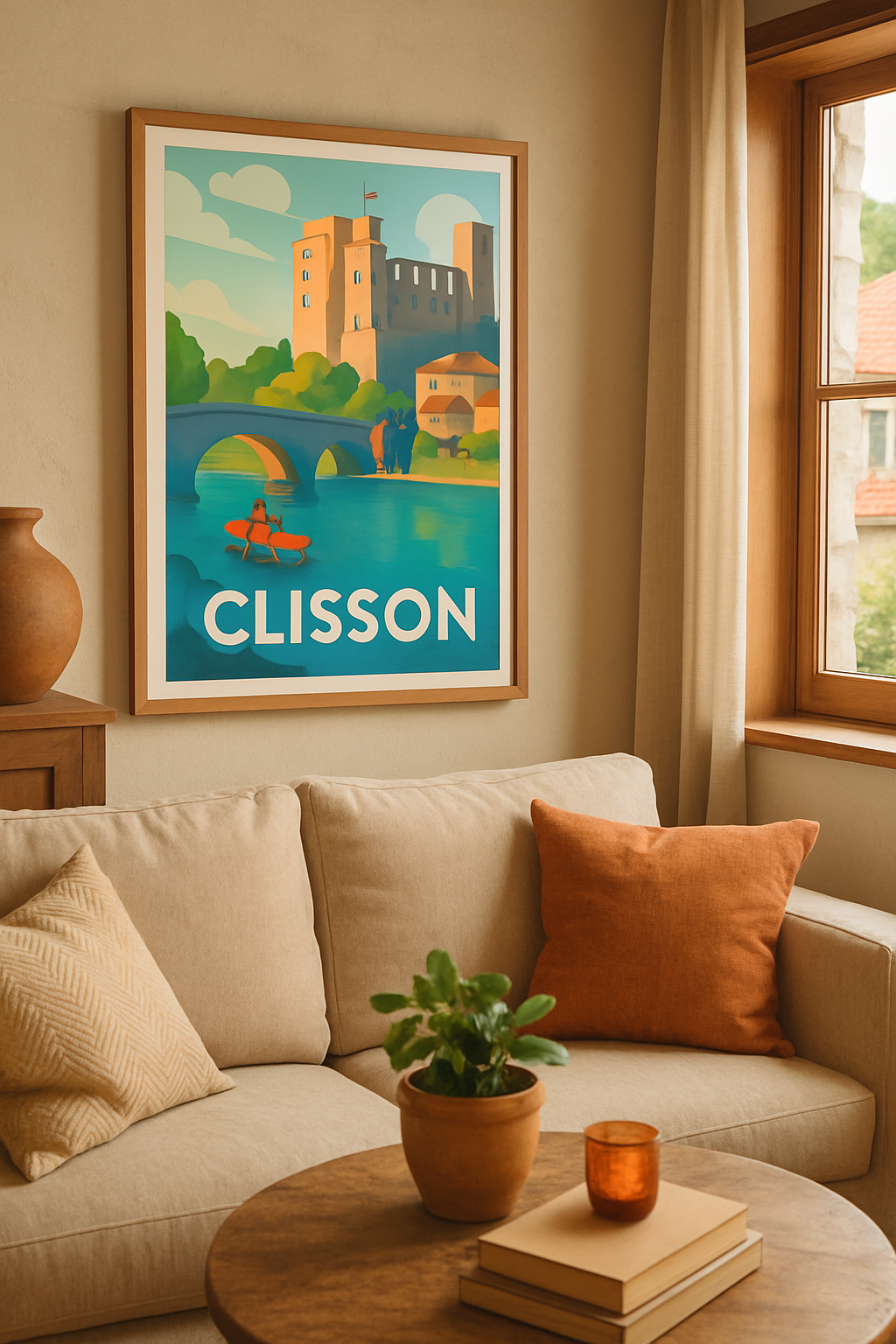 Loire-Atlantique France Affiche de Clisson - Charme et Sérénité au Bord de l'Erdre