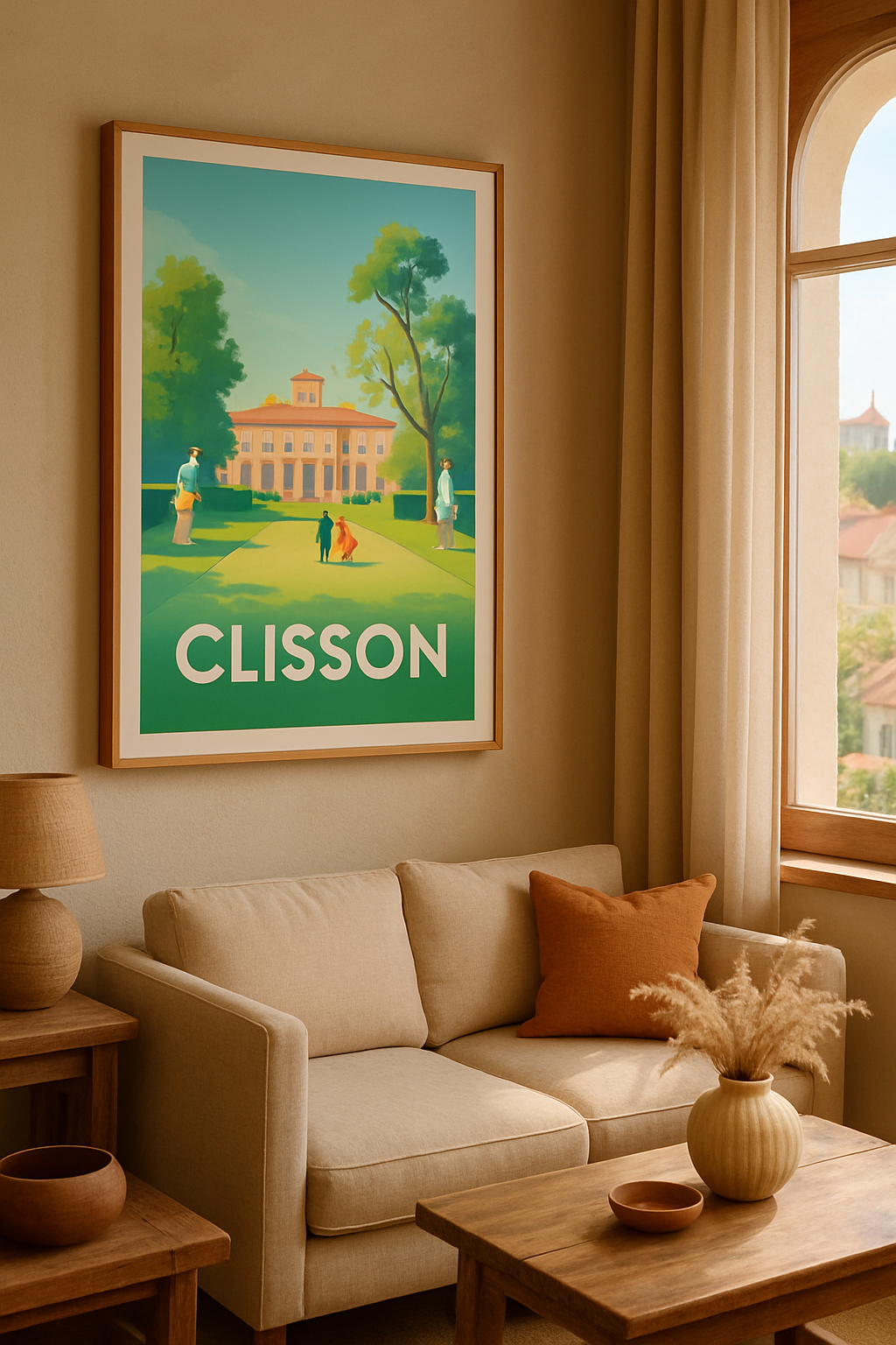 Loire-Atlantique France Affiche de Clisson - Élégance et nature au cœur du château