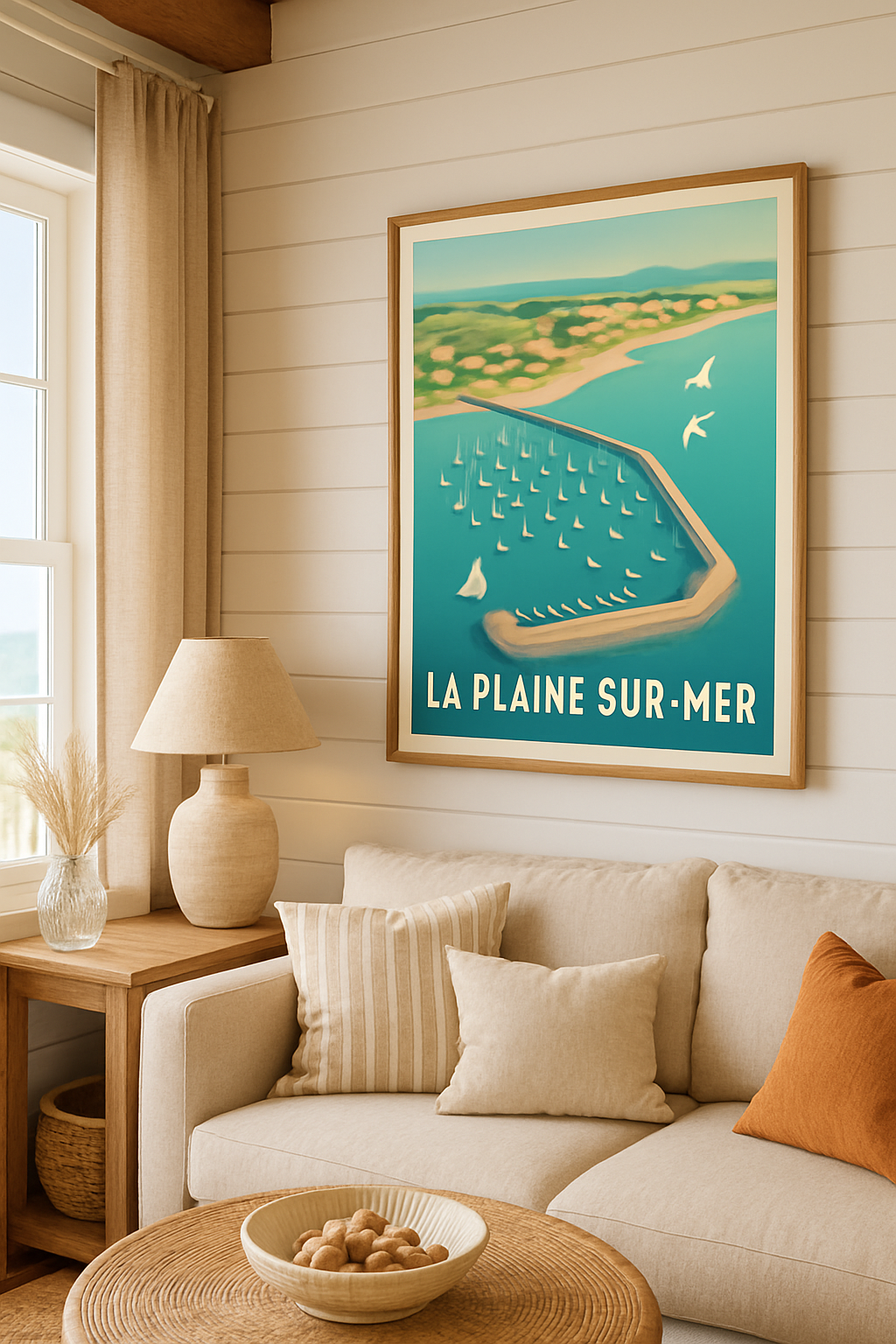 Loire-Atlantique France Affiche de La Plaine-sur-Mer - Charme côtier et marina paisible