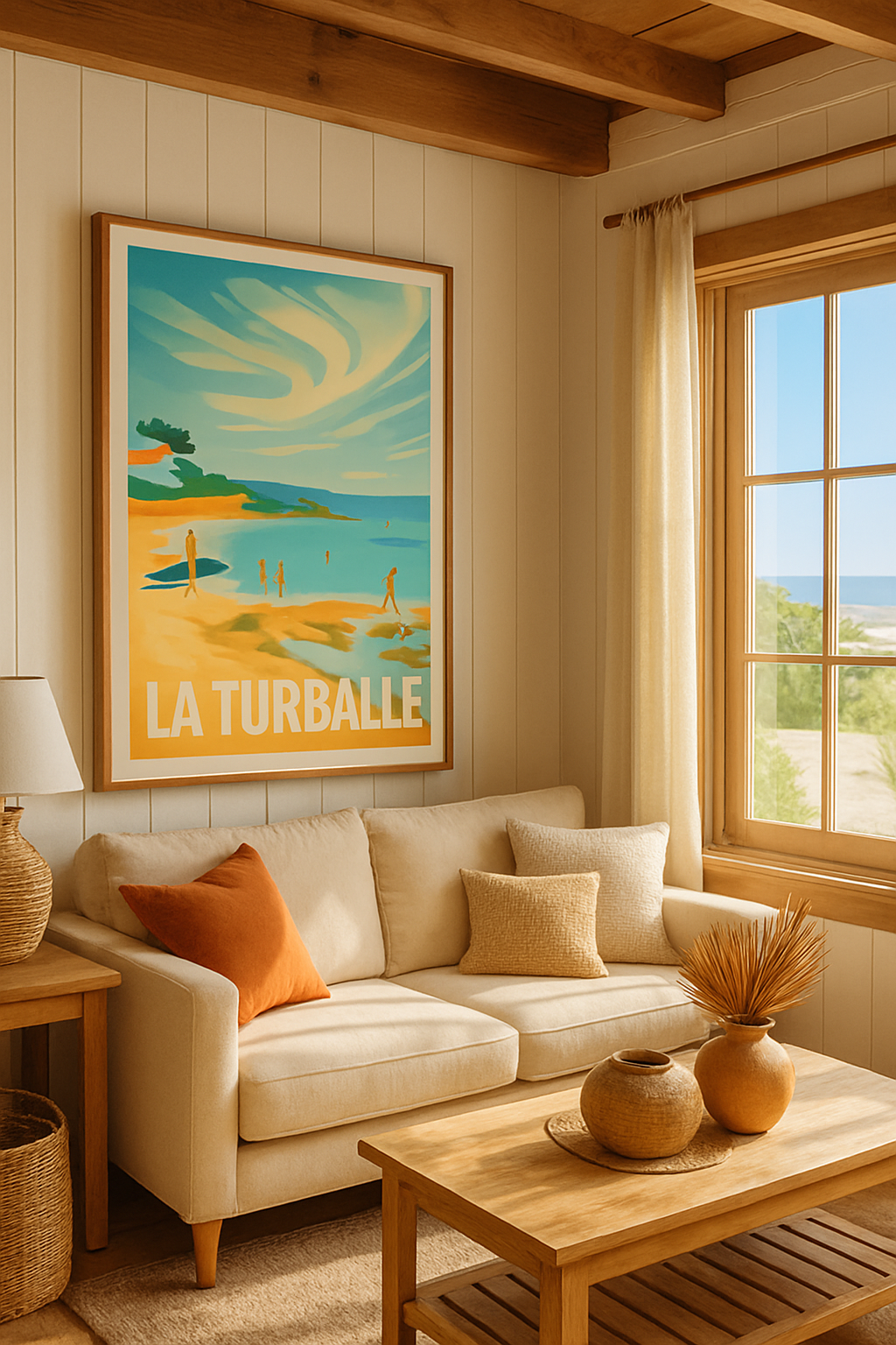 Loire-Atlantique France Affiche de La Turballe - Échappée balnéaire ensoleillée