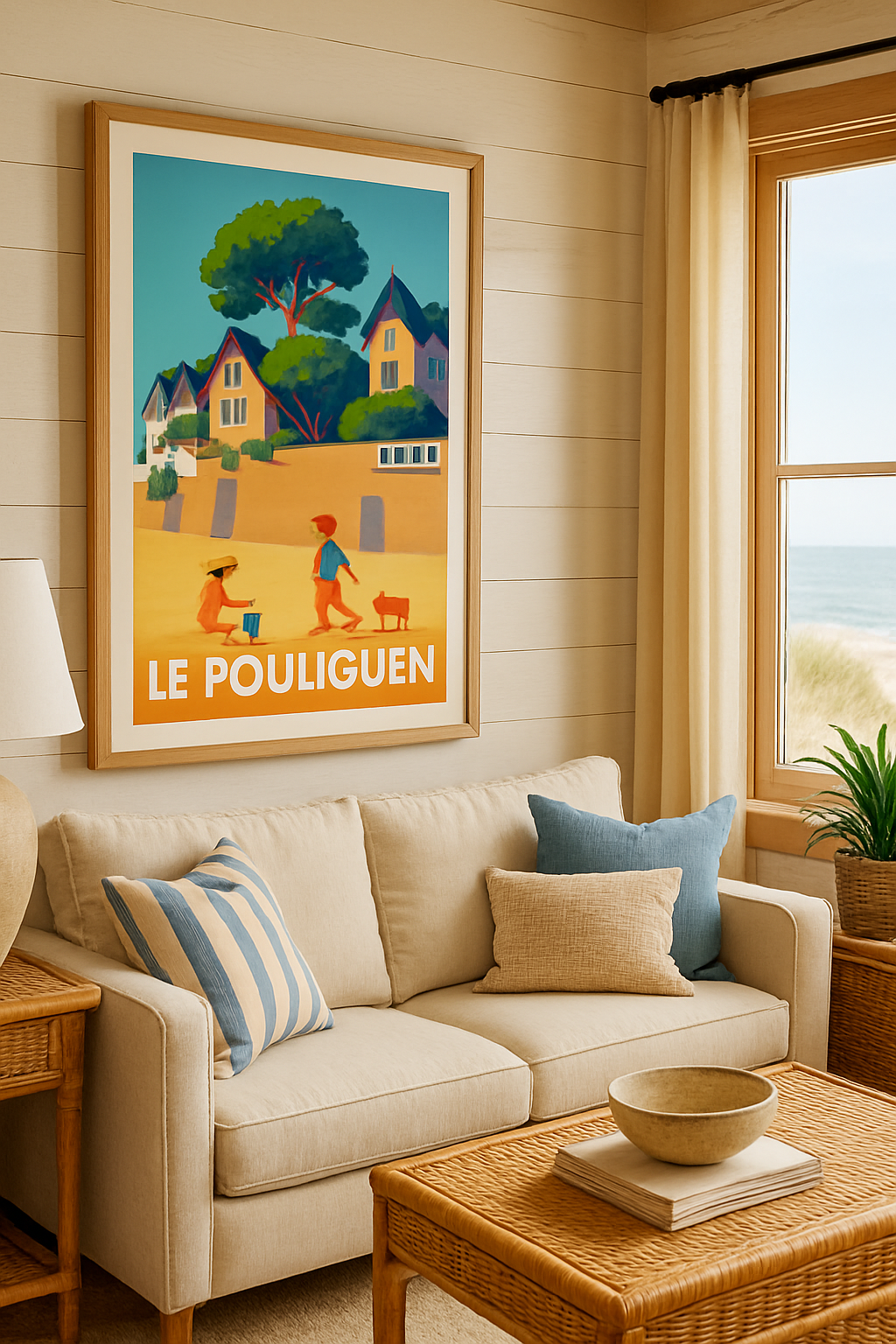 Loire-Atlantique France Affiche de Le Pouliguen - Escapade en bord de mer ensoleillée