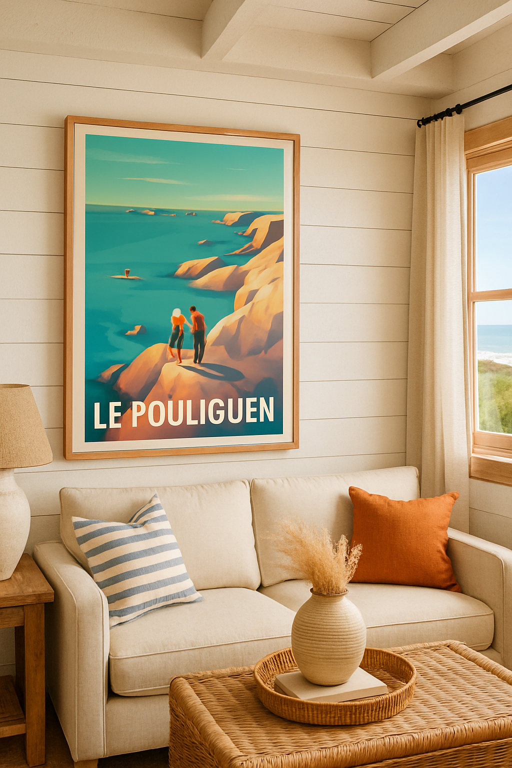 Loire-Atlantique France Affiche de Le Pouliguen - Escapade romantique sur la côte bretonne