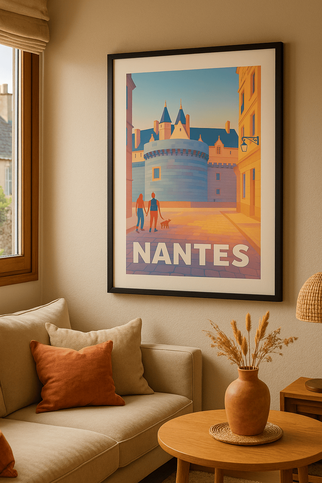 Loire-Atlantique France Affiche de Nantes - Promenade au pied du Château des Ducs