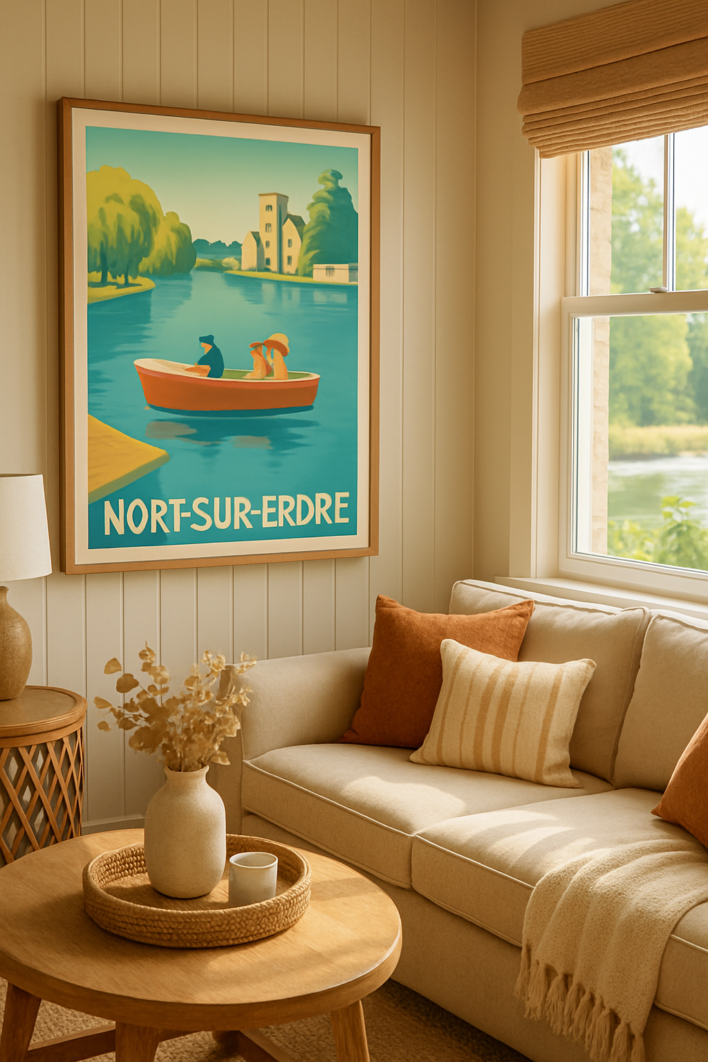 Affiche Nort-sur-Erdre — Flânerie au fil de l'eau · poster d'art de Nort-sur-Erdre