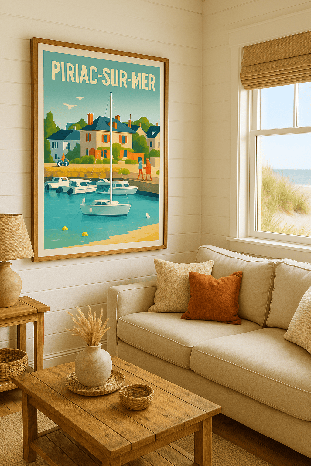 Loire-Atlantique France Affiche de Piriac-sur-Mer - Escapade romantique au bord de l'eau