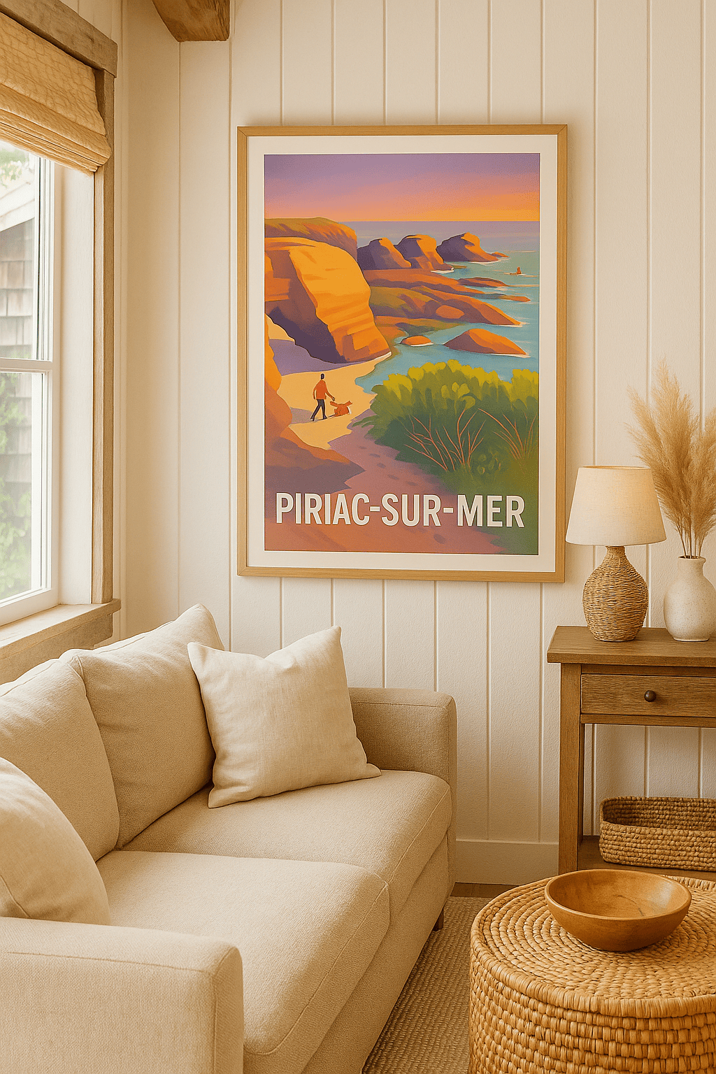 Loire-Atlantique France Affiche de Piriac-sur-Mer - Randonnée au coucher du soleil