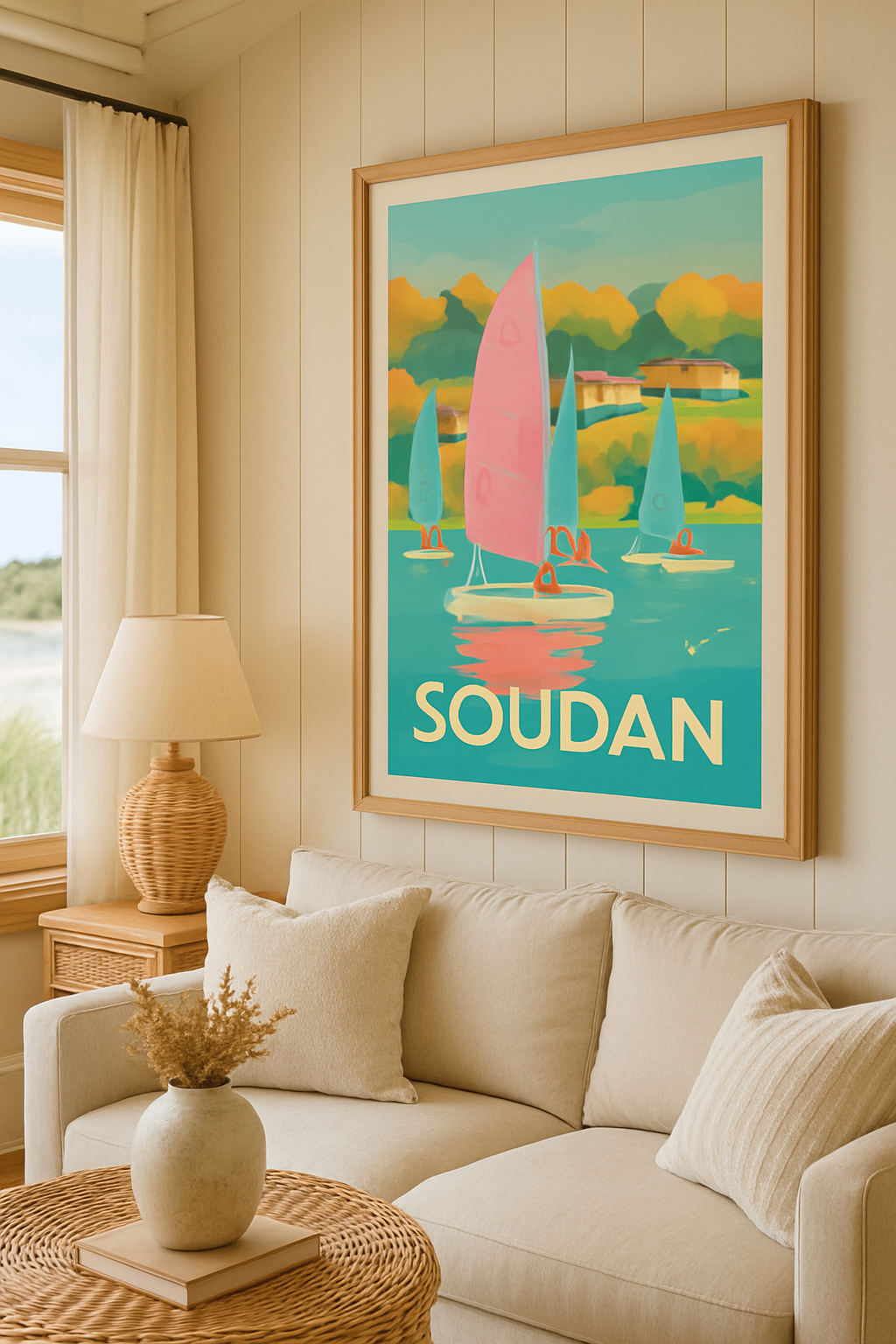 Loire-Atlantique France Affiche de Soudan - Évasion et voile en douceur