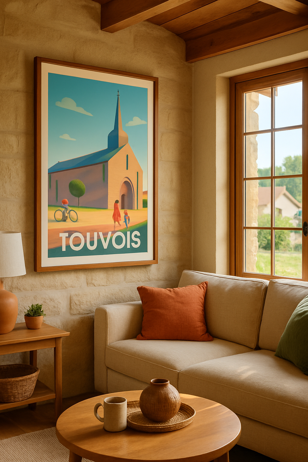 Loire-Atlantique France Affiche de Touvois - Charme et Sérénité au Cœur du Village