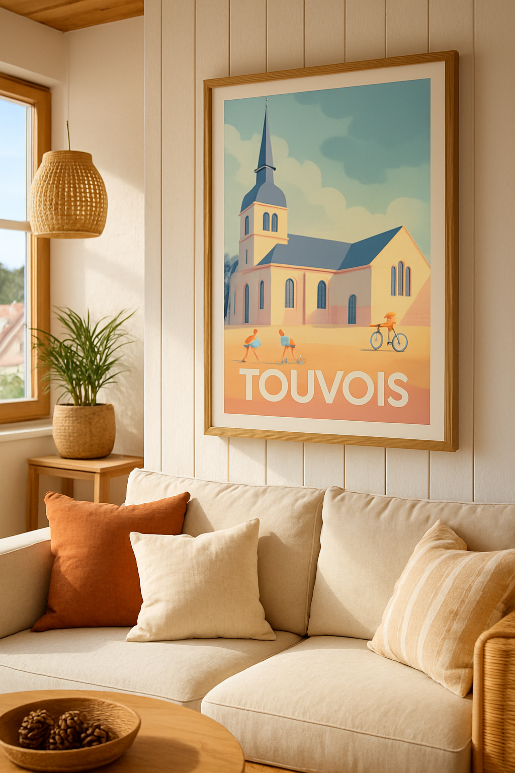 Loire-Atlantique France Affiche de Touvois - Douceur et lumière d'un village paisible