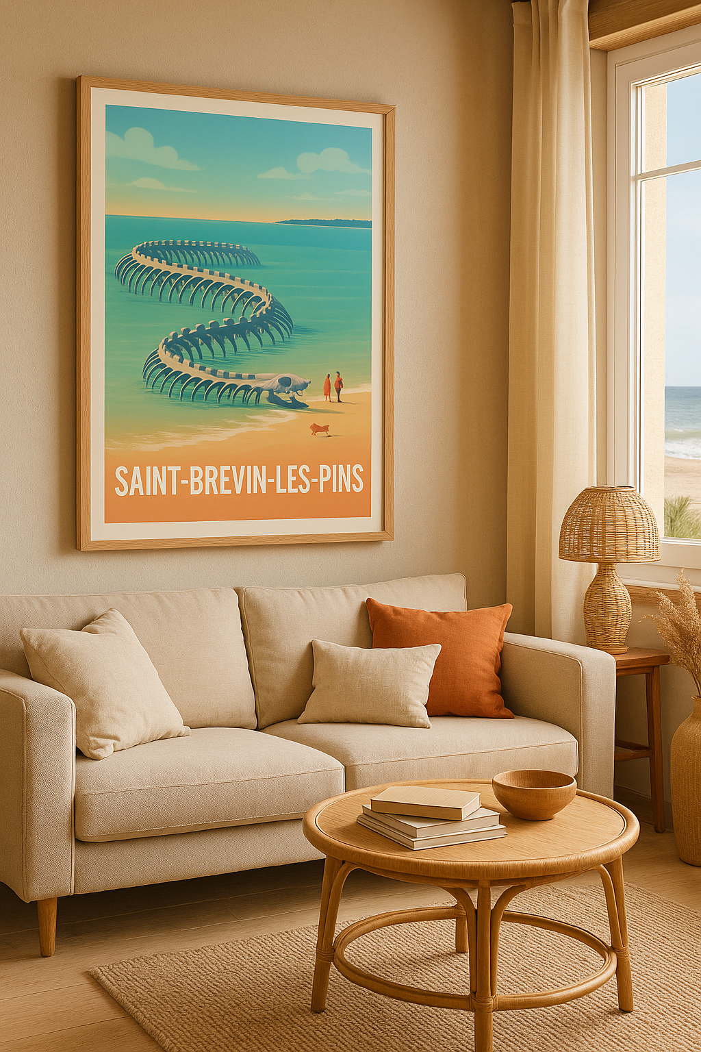 Loire-Atlantique France Affiche Saint-Brevin-les-Pins - Mystère et mer au bord de l'Atlantique
