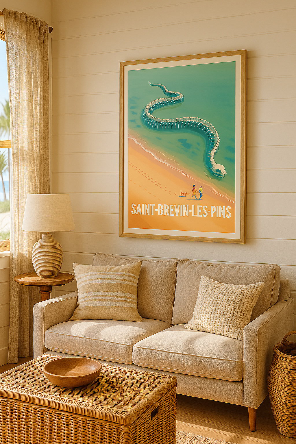 Affiche Saint-Brevin-Les-Pins — Mystérieuse balade en bord de mer · poster d'art de Saint-Brevin-Les-Pins