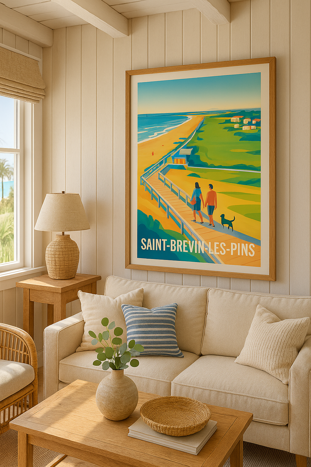 Loire-Atlantique France Affiche Saint-Brevin-les-Pins - Promenade en bord de mer