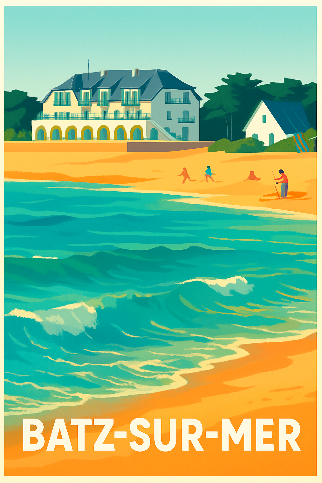 Loire-Atlantique France Pas de Cadre / 20 × 30cm Affiche de Batz-sur-Mer - L'élégance de la côte Atlantique