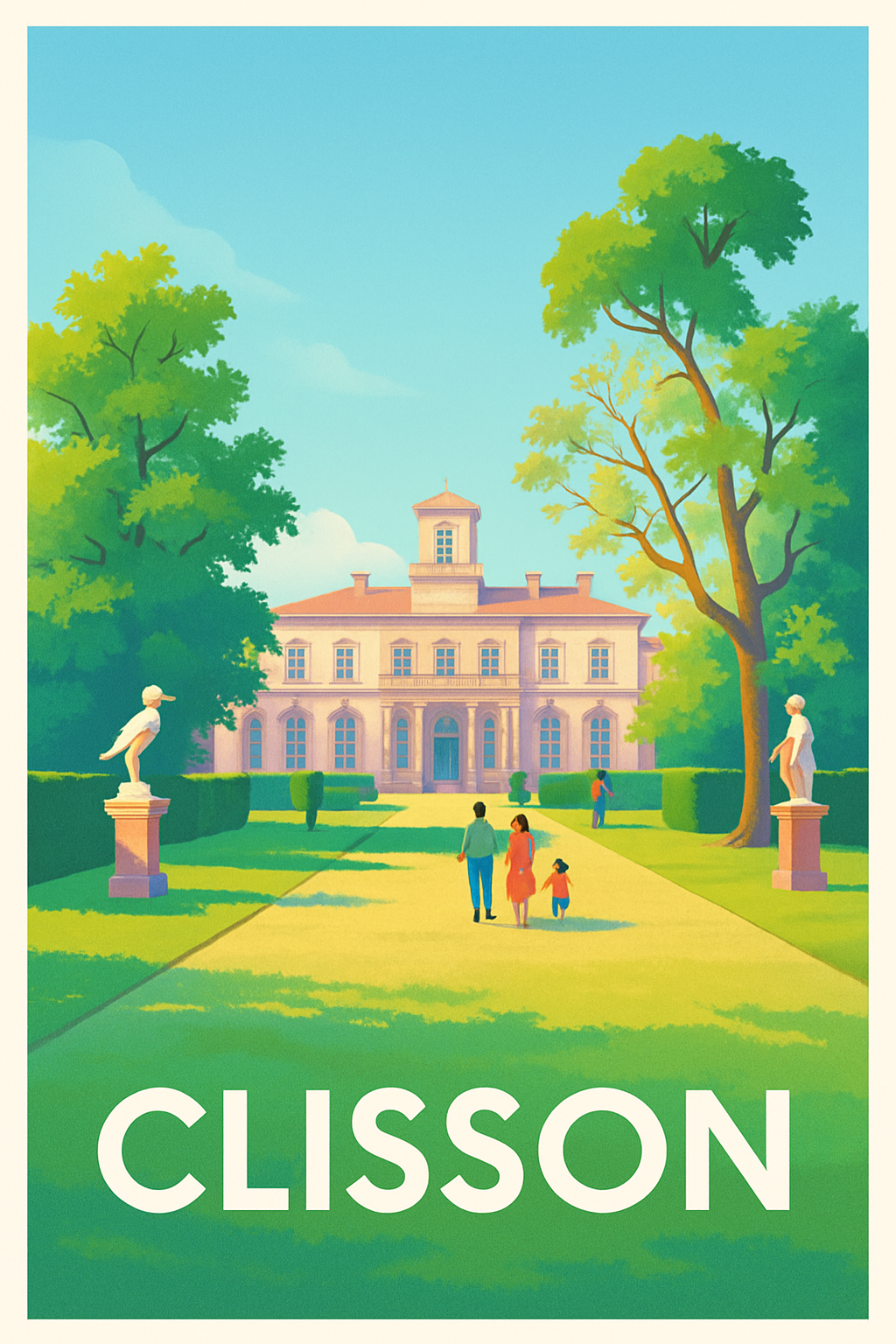 Loire-Atlantique France Pas de Cadre / 20 × 30cm Affiche de Clisson - Élégance et nature au cœur du château