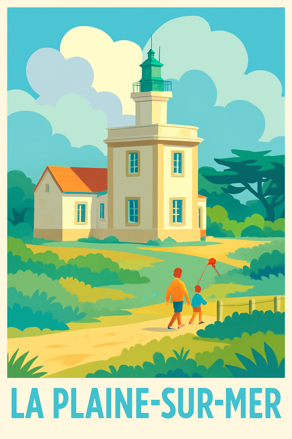 Loire-Atlantique France Pas de Cadre / 20 × 30cm Affiche de La Plaine-sur-Mer - Charme côtier et balades en famille