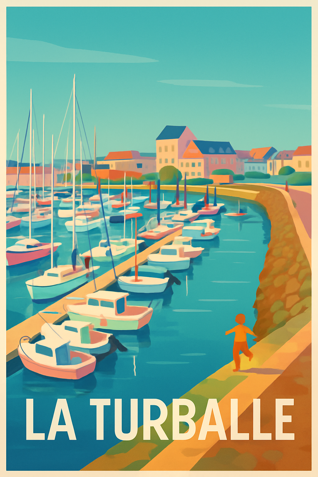 Loire-Atlantique France Pas de Cadre / 20 × 30cm Affiche de La Turballe - Charme et Sérénité du Port Breton