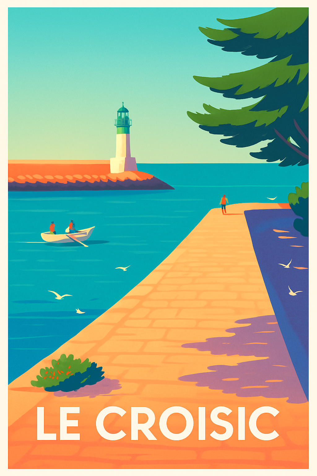 Loire-Atlantique France Pas de Cadre / 20 × 30cm Affiche de Le Croisic - Escapade maritime et douceur bretonne