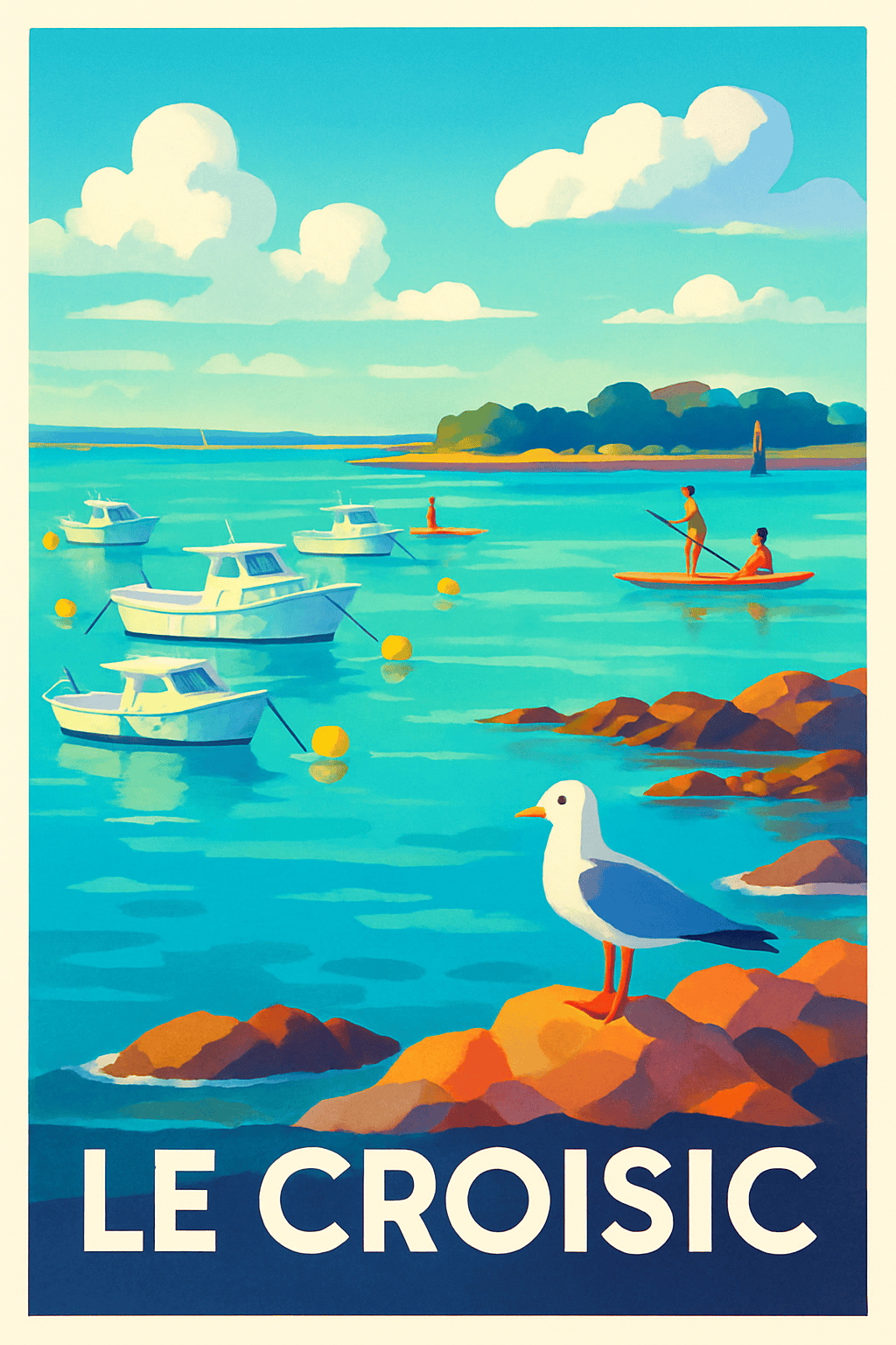 Loire-Atlantique France Pas de Cadre / 20 × 30cm Affiche de Le Croisic - Évasion maritime et douceur bretonne