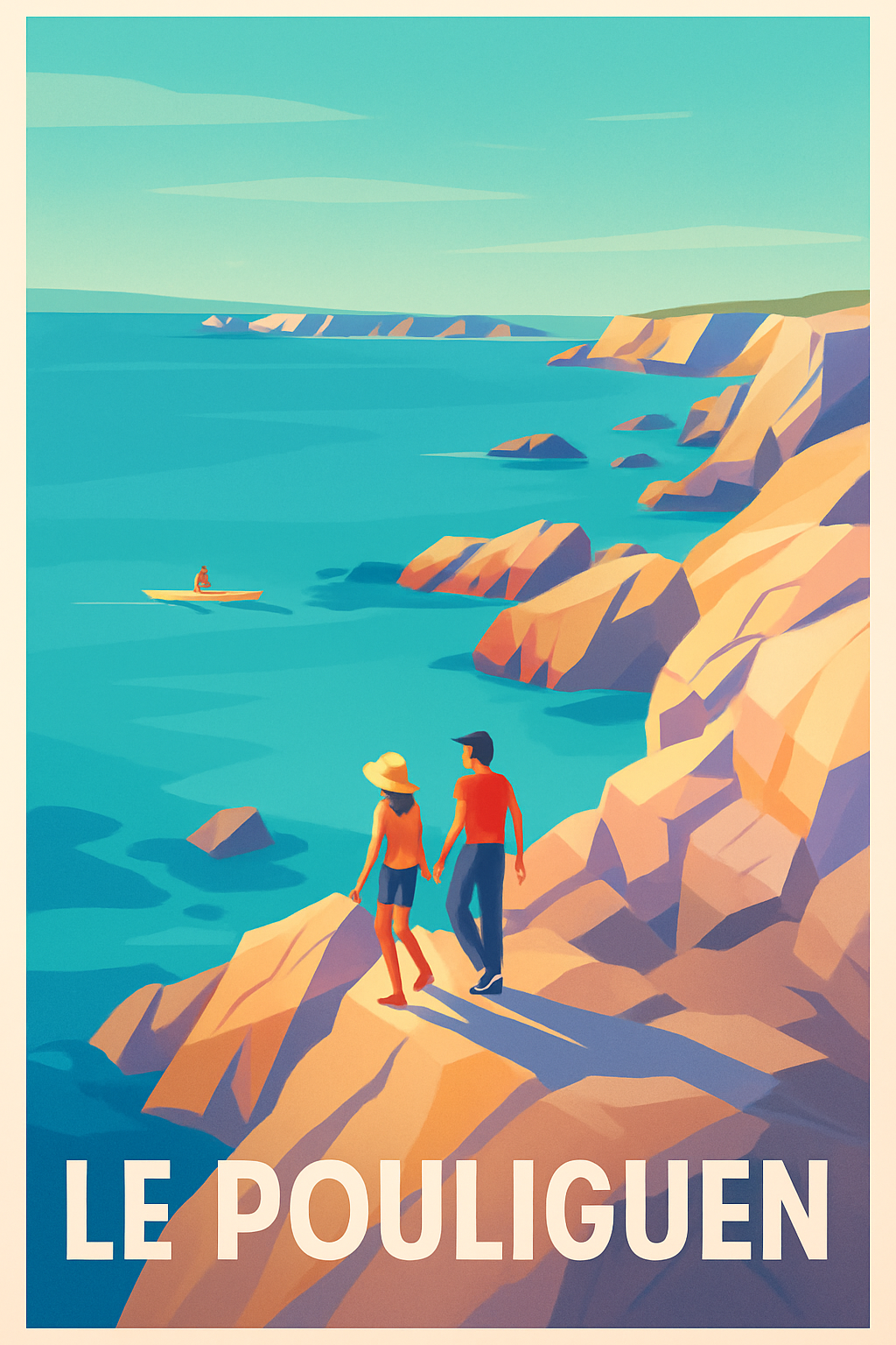Loire-Atlantique France Pas de Cadre / 20 × 30cm Affiche de Le Pouliguen - Escapade romantique sur la côte bretonne