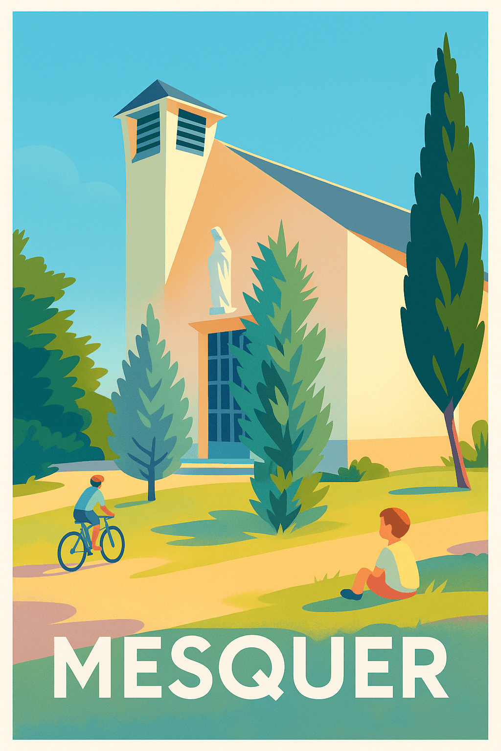 Loire-Atlantique France Pas de Cadre / 20 × 30cm Affiche de Mesquer - Une escapade paisible en bord de Loire