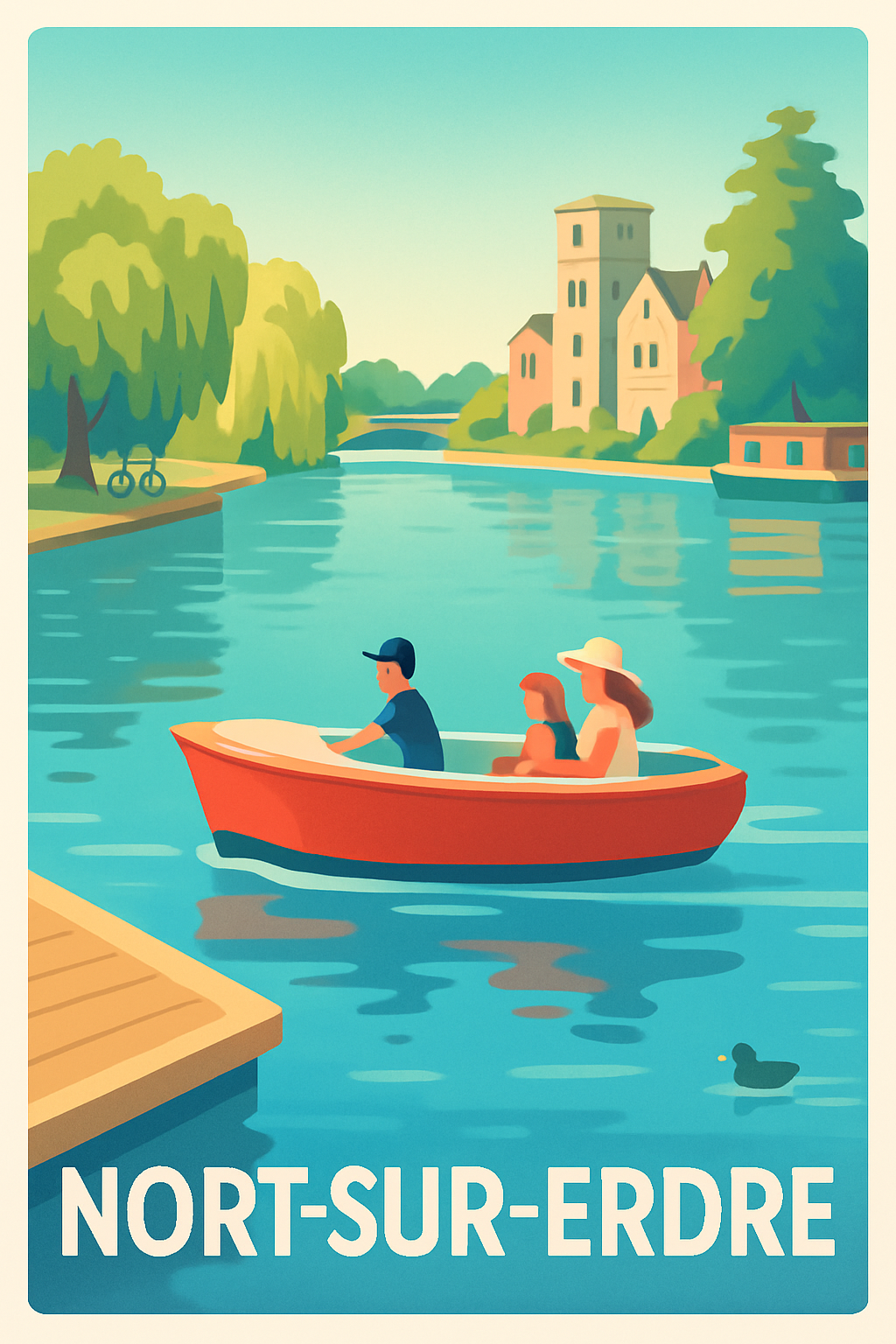 Affiche Nort-sur-Erdre — Flânerie au fil de l'eau · poster d'art de Nort-sur-Erdre