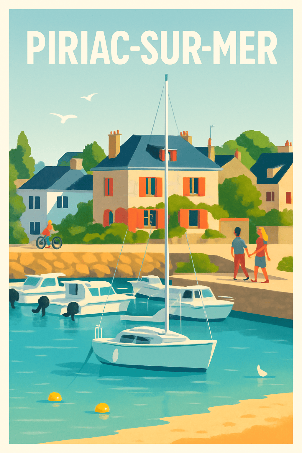 Loire-Atlantique France Pas de Cadre / 20 × 30cm Affiche de Piriac-sur-Mer - Escapade romantique au bord de l'eau