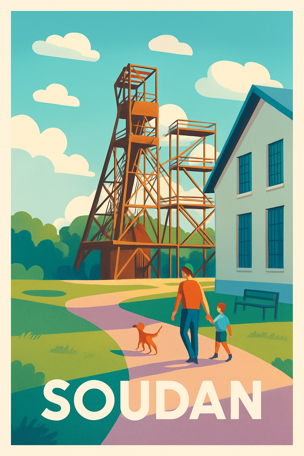 Loire-Atlantique France Pas de Cadre / 20 × 30cm Affiche de Soudan - Un Voyage au Cœur de l'Histoire Minière