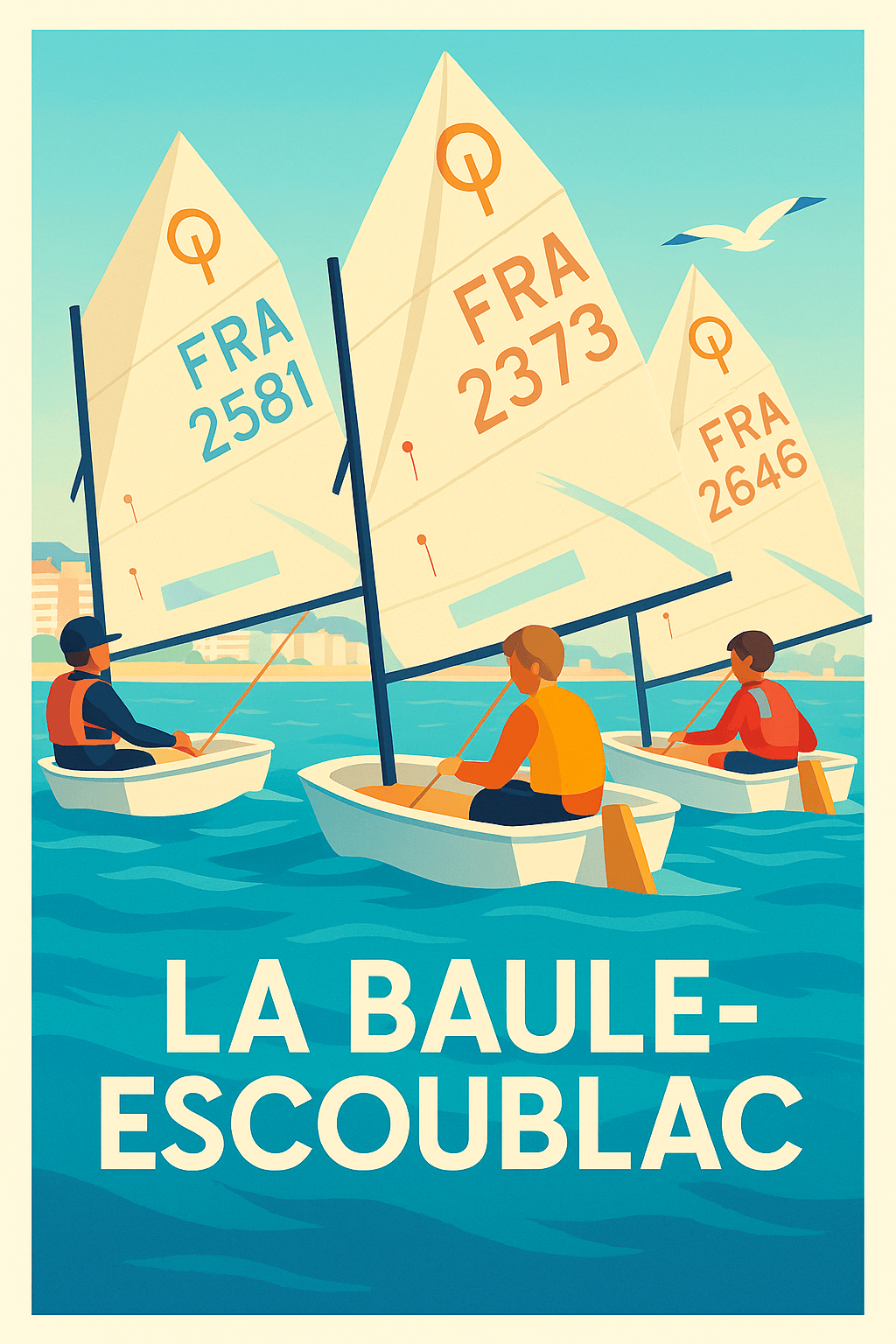 Loire-Atlantique France Pas de Cadre / 20 × 30cm Affiche La Baule-Escoublac - Voile et douceur maritime