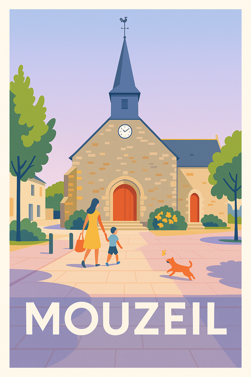Affiche Mouzeil — Charme et Douceur du Village · poster d'art de Mouzeil